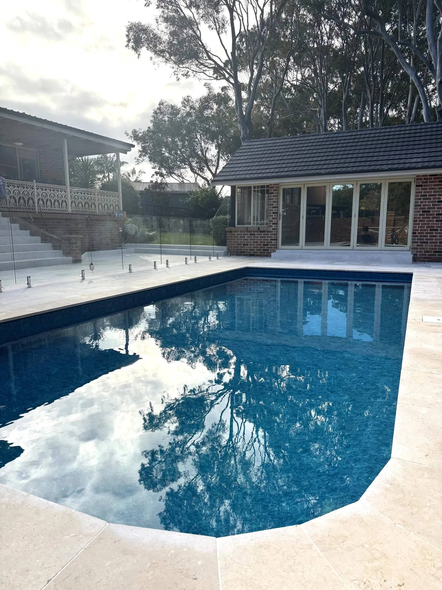 Well maintained blue oasis pool.